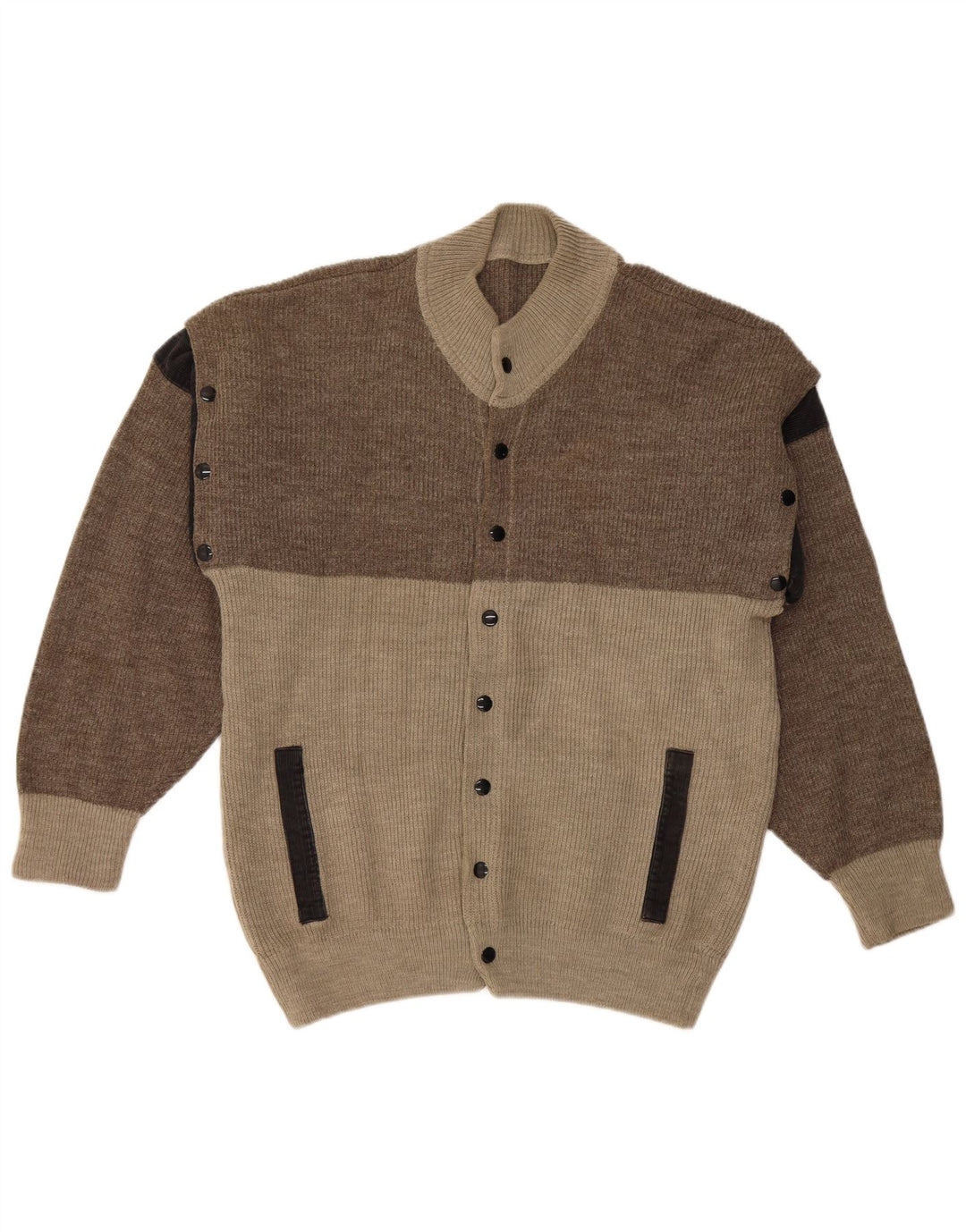 Pulover Cardigan Vintage pentru bărbați, mare, gri Colorblock