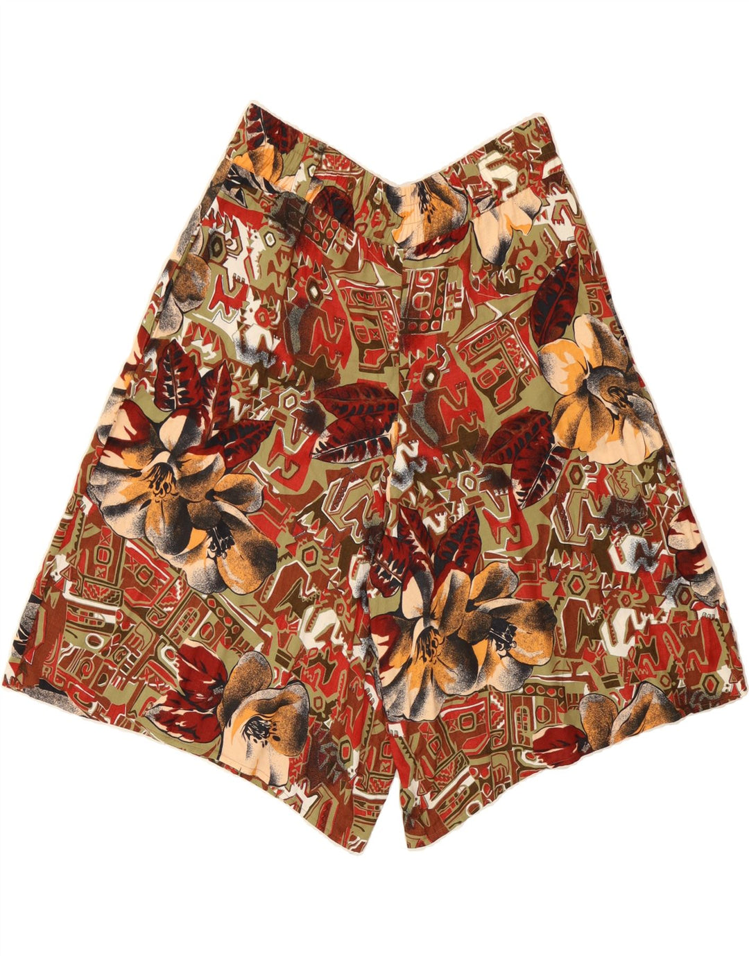 VINTAGE Womens Wide Leg Bermuda Shorts EU 40 Medium W30  Multicoloured Vintage Vintage and Second-Hand Vintage from Messina Hembry 