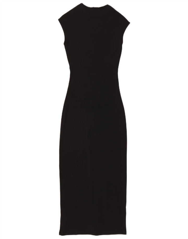 Rochie maxi fără mâneci pentru femei ZARA UK 10 Poliamidă neagră mică