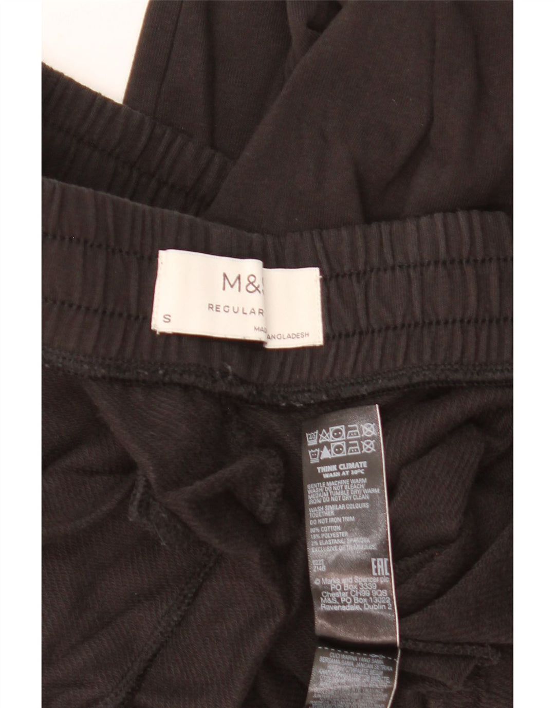 Pantaloni de trening obișnuiți pentru femei Marks & Spencer UK 8, bumbac negru mic