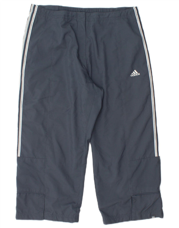 Pantaloni de trening Capri Cargo ADIDAS pentru femei UK 14 Poliester mediu gri