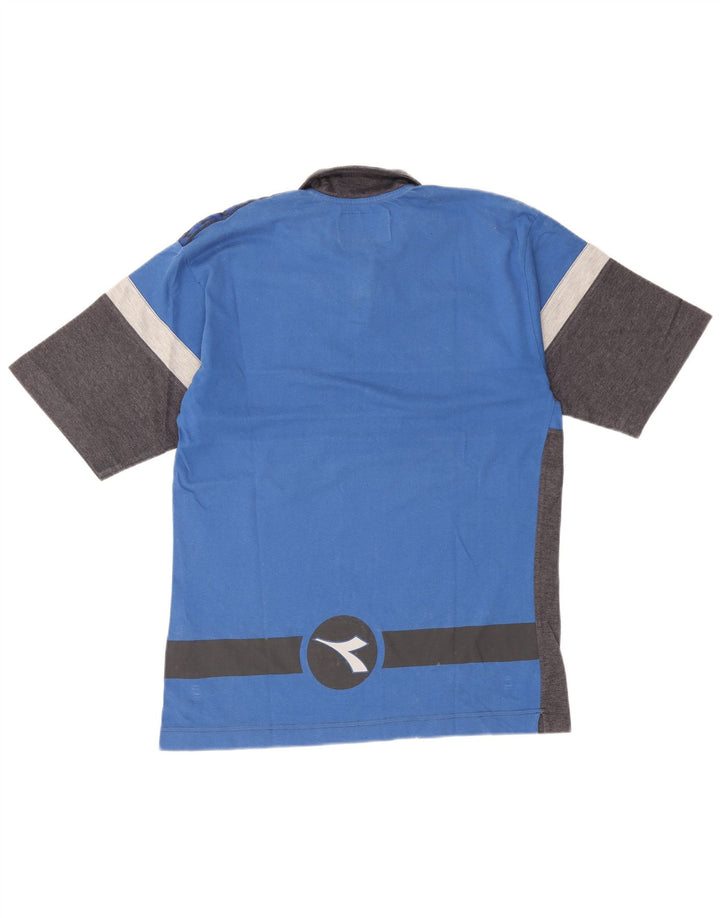 Tricou polo pentru bărbați Diadora, gri mediu, bumbac color bloc