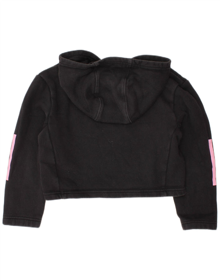 Pulover pentru fete ADIDAS Crop Hoodie 7-8 ani bumbac negru