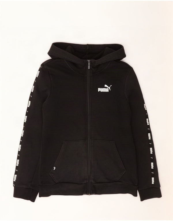Pulover Puma Graphic Oversized Zip Hoodie pentru femei UK 10 Small Black