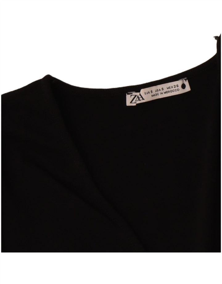 Pulover cu decolteu în V Zara pentru femei UK 8 Mic Negru