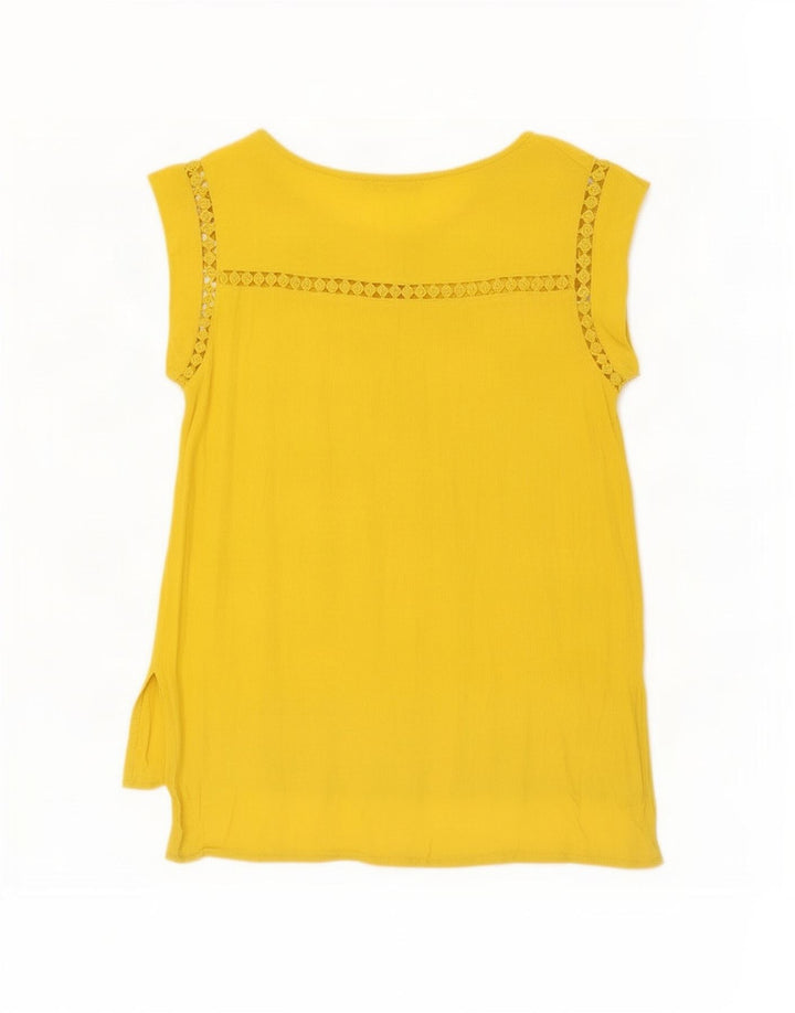 Top cu tunică Oasis pentru femei UK 10 Small Yellow Viscose
