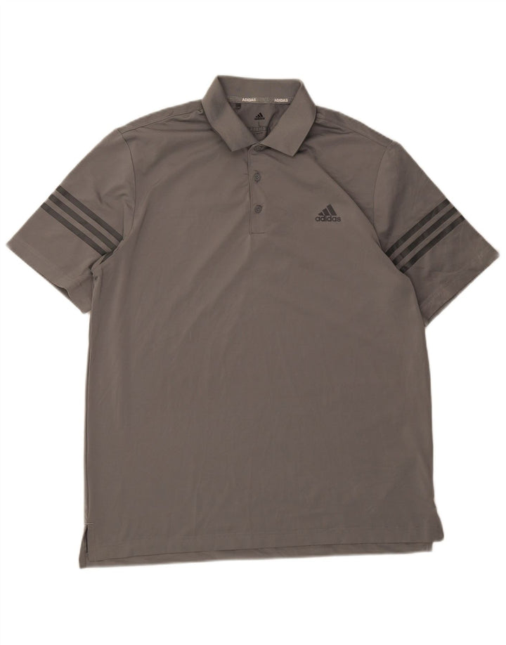 Tricou polo ADIDAS pentru bărbați, mare, gri din poliester