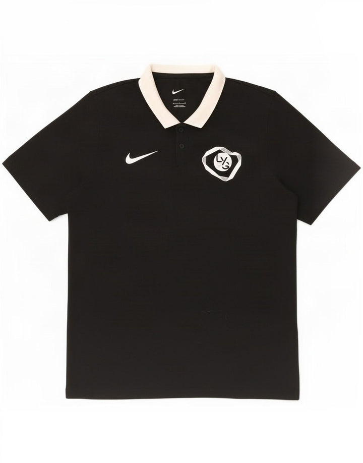 Tricou polo Nike Dri Fit Graphic pentru bărbați, poliester mediu negru