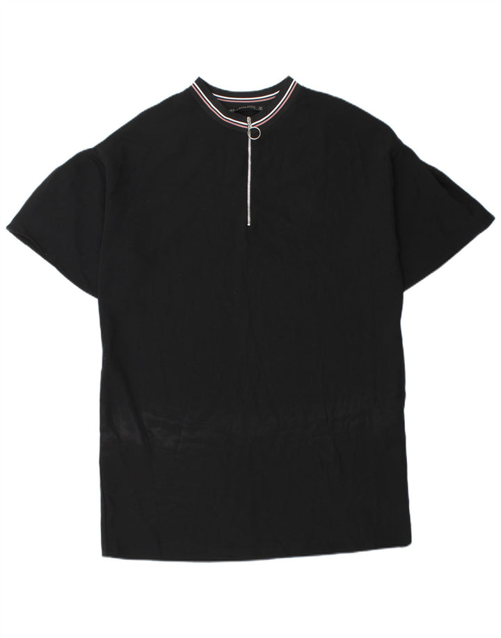 Rochie pentru femei Zara, cu fermoar și gât, UK 14 Poliester mediu negru