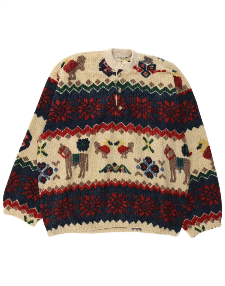 Fort & Madox Pulover pentru bărbați cu gât cu nasturi, XL, multicolor, noutate