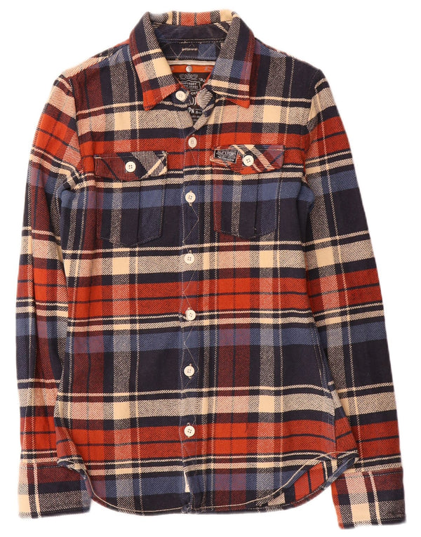 Cămașă de flanel pentru bărbați Superdry, bumbac cu carouri multicolore