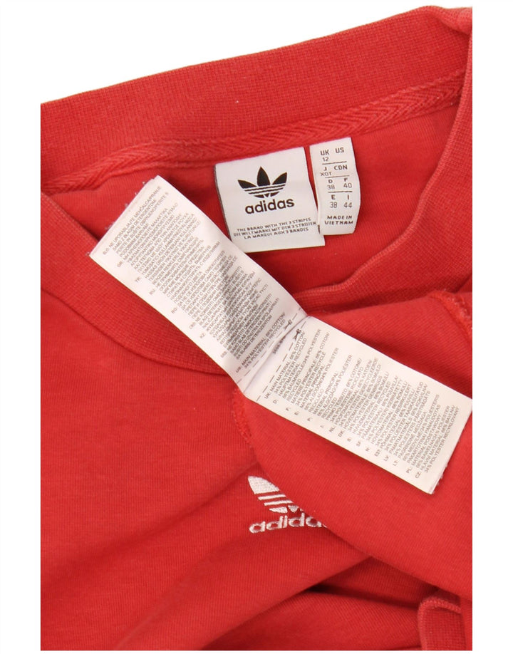 Pulover supradimensionat pentru femei ADIDAS UK 12 bumbac roșu mediu