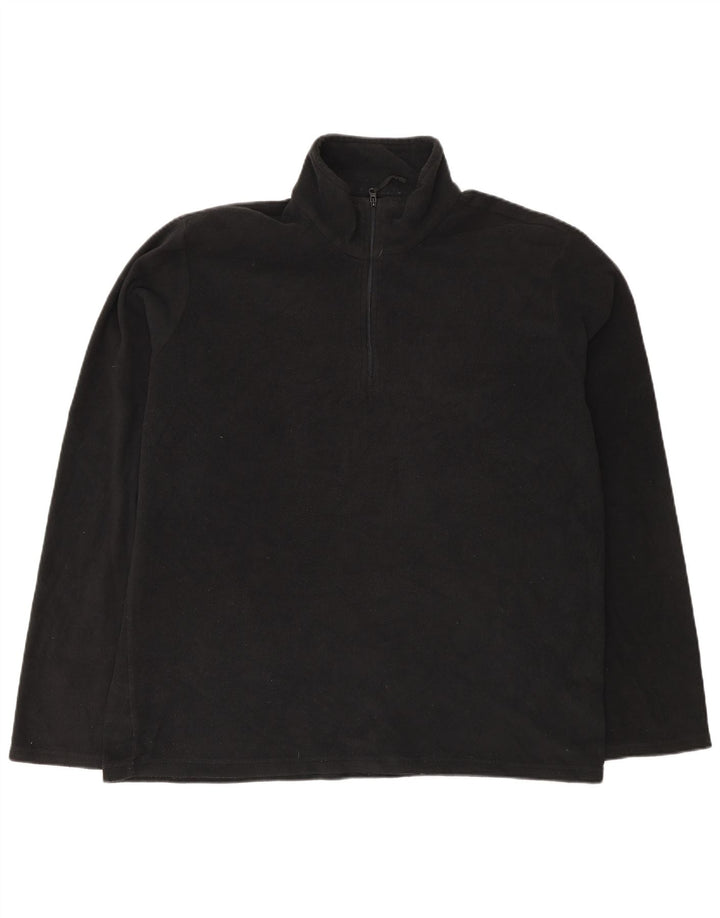 Jumper pentru bărbați Mountain Warehouse, cu fermoar și gât, din lână, mare, negru, poliester