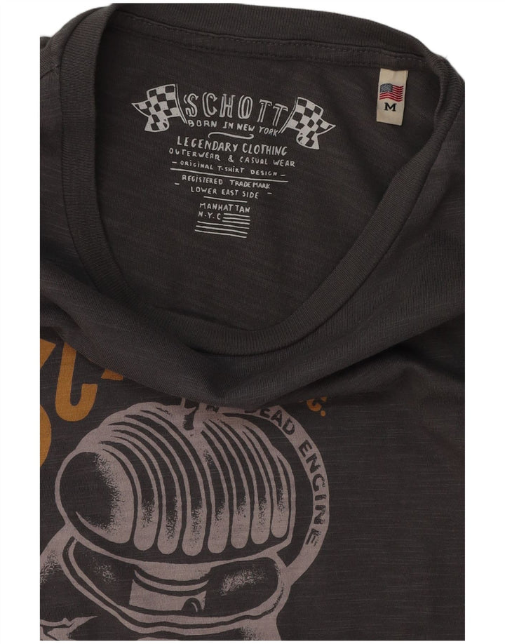 SCOTT Mens Graphic T-Shirt Top Medium Grey Cotton