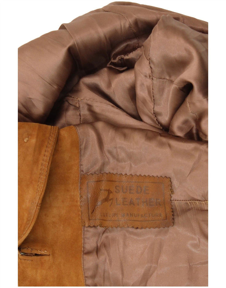 Jachetă pentru femei VINTAGE din piele intoarsa cu 3 nasturi UK 8 Mic, bej, din piele intoarsa