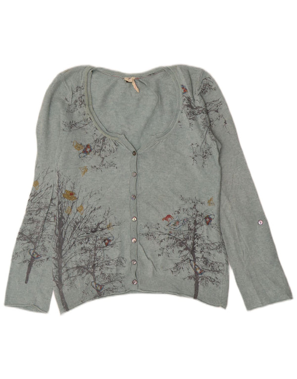Pulover cardigan pentru femei White Stuff UK 12 Medium Blue Floral Viscose