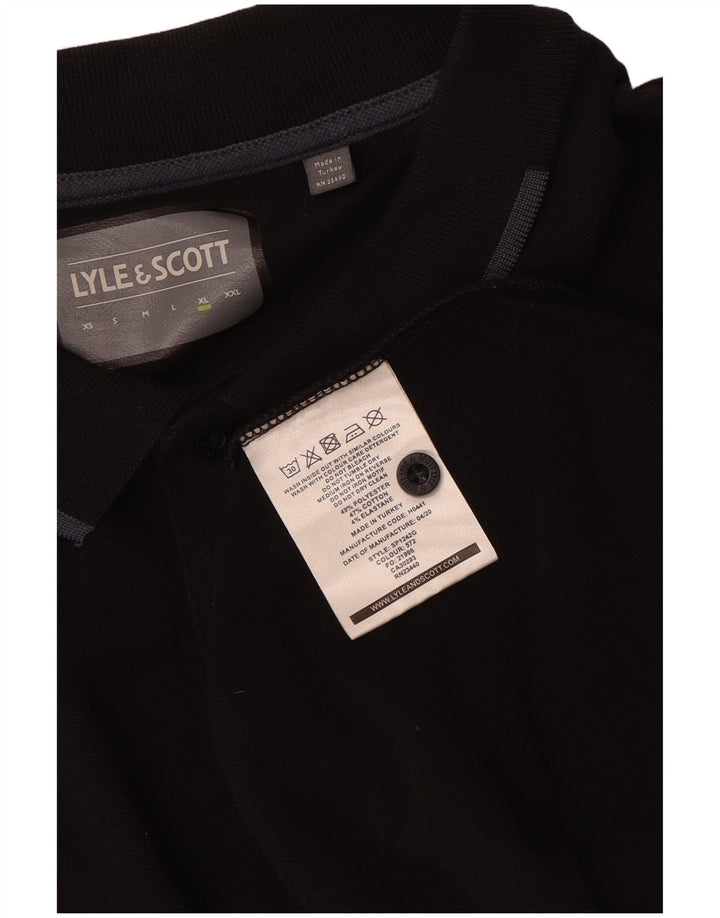 Tricou polo pentru bărbați Lyle & Scott XL, poliester negru