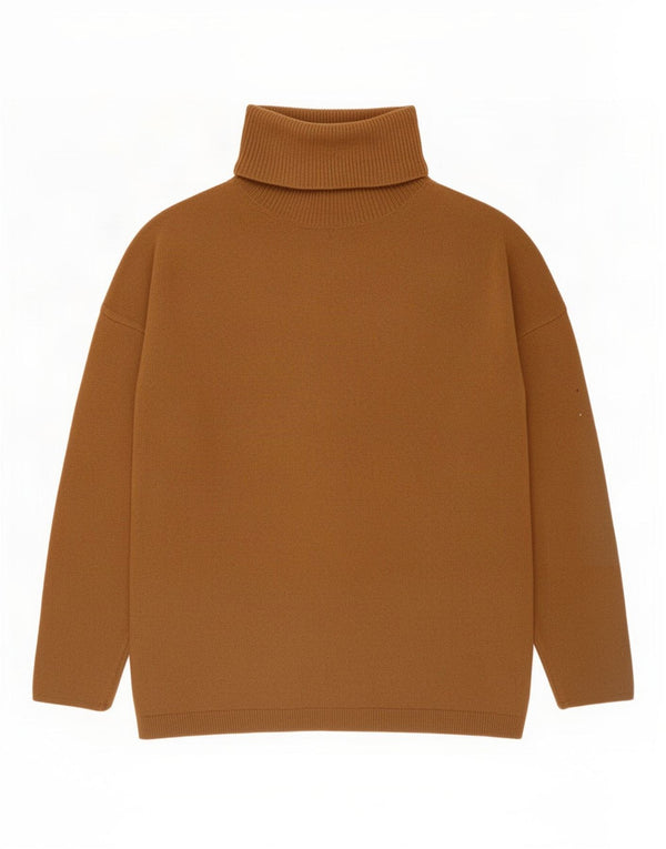 Pulover pentru femei Massimo Dutti cu gât rulat din viscoză maro medie UK 14