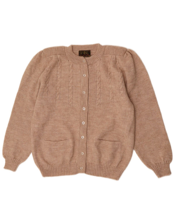 Pulover cardigan Alpaca Quitex pentru femei UK 12 Bej mediu