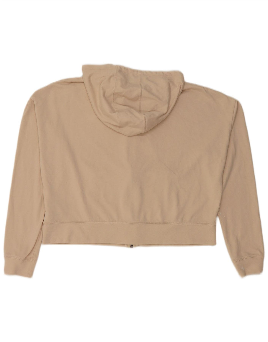 Pulover NIKE Crop Oversized Zip Hoodie pentru femei UK 10 Small Beige Poliester