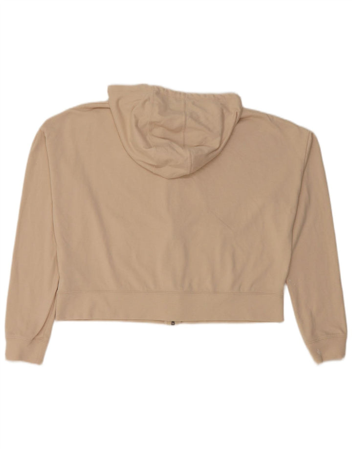 Pulover NIKE Crop Oversized Zip Hoodie pentru femei UK 10 Small Beige Poliester