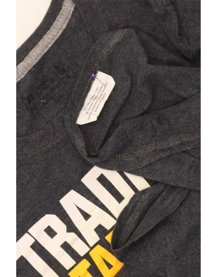 Tricou grafic Russell Athletic pentru bărbați Top mic, gri, bumbac
