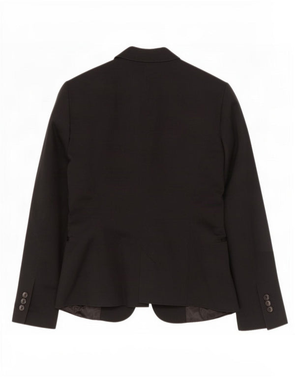 Blazer pentru femei Zara cu 1 nasture UK 12 Bumbac mediu negru