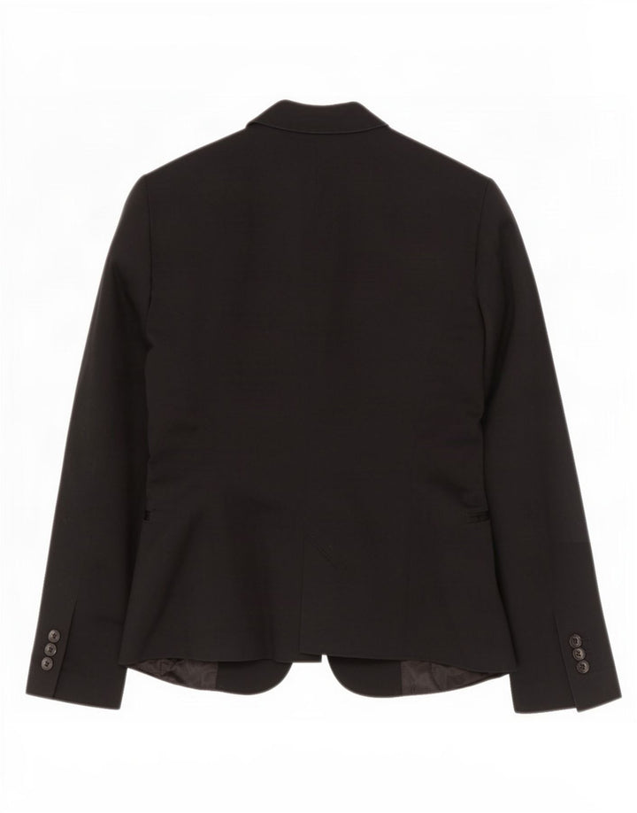 Blazer pentru femei Zara cu 1 nasture UK 12 Bumbac mediu negru