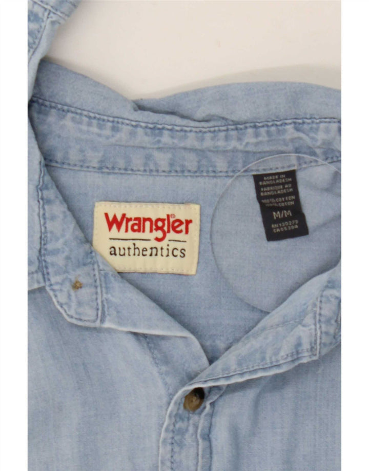 Cămașă din blugi pentru bărbați Wrangler, bumbac albastru mediu