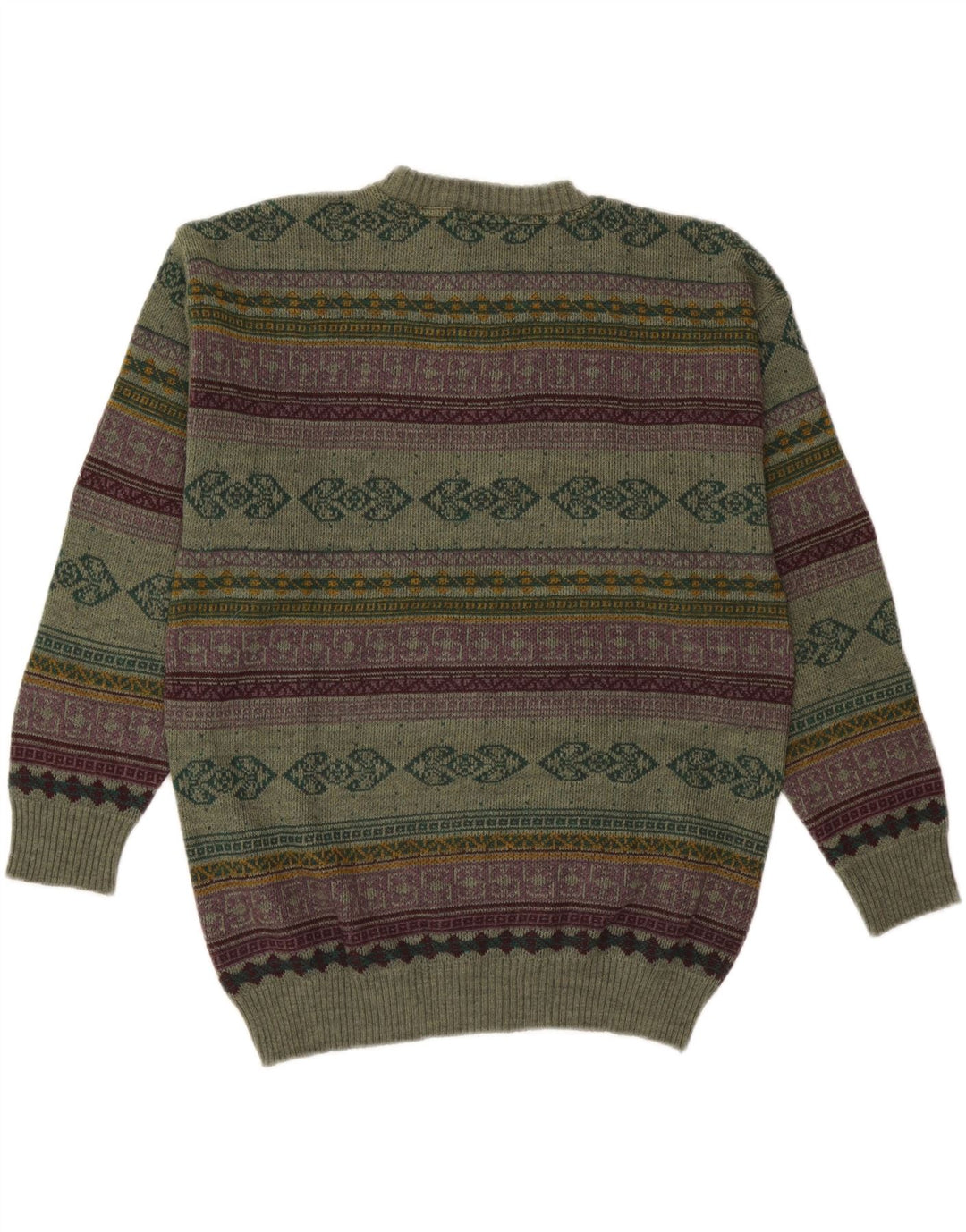 Pulover pentru bărbați Starter cu gât crew pulover XL Lână geometrică verde