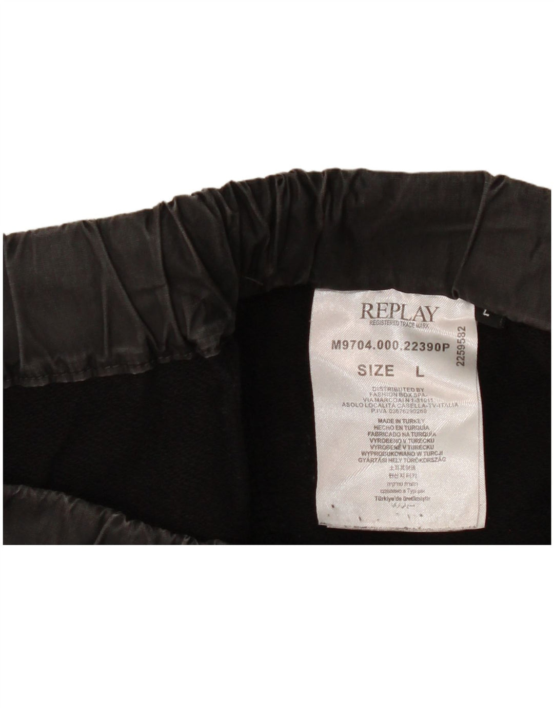 REPLAY Pantaloni scurți chino pentru bărbați, mari W34, bumbac negru