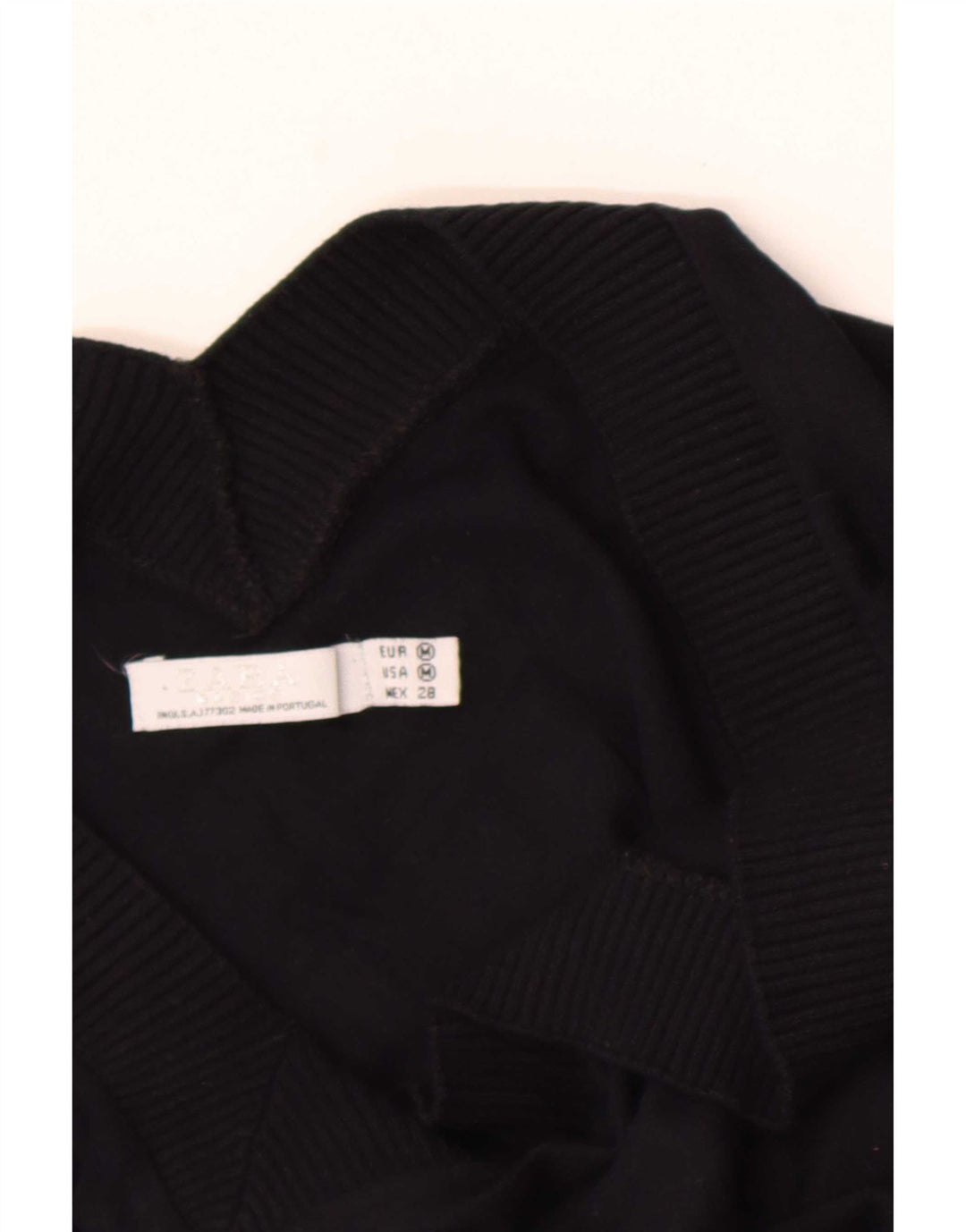 Pulover pentru femei cu mânecă scurtă cu decolteu în V Zara UK 14 Medium Negru