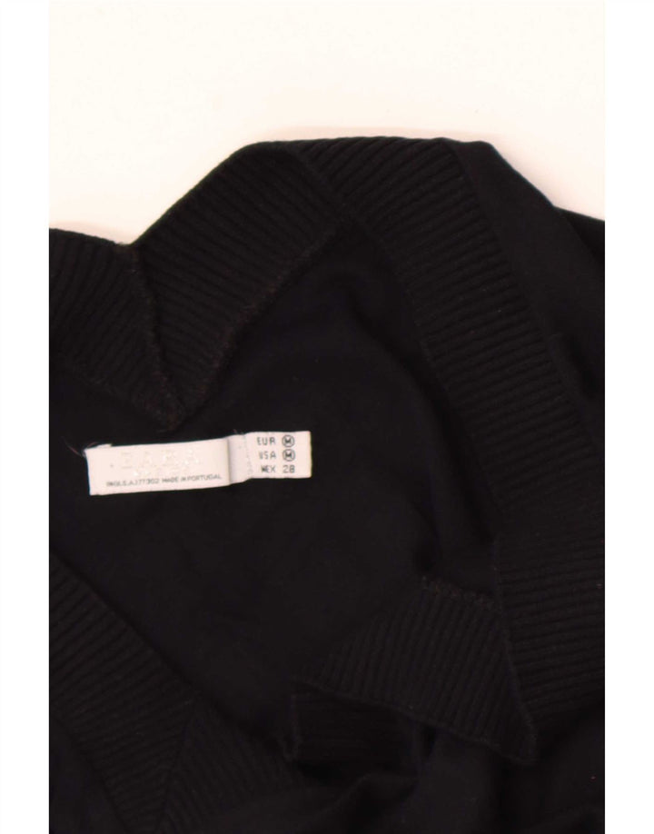 Pulover pentru femei cu mânecă scurtă cu decolteu în V Zara UK 14 Medium Negru