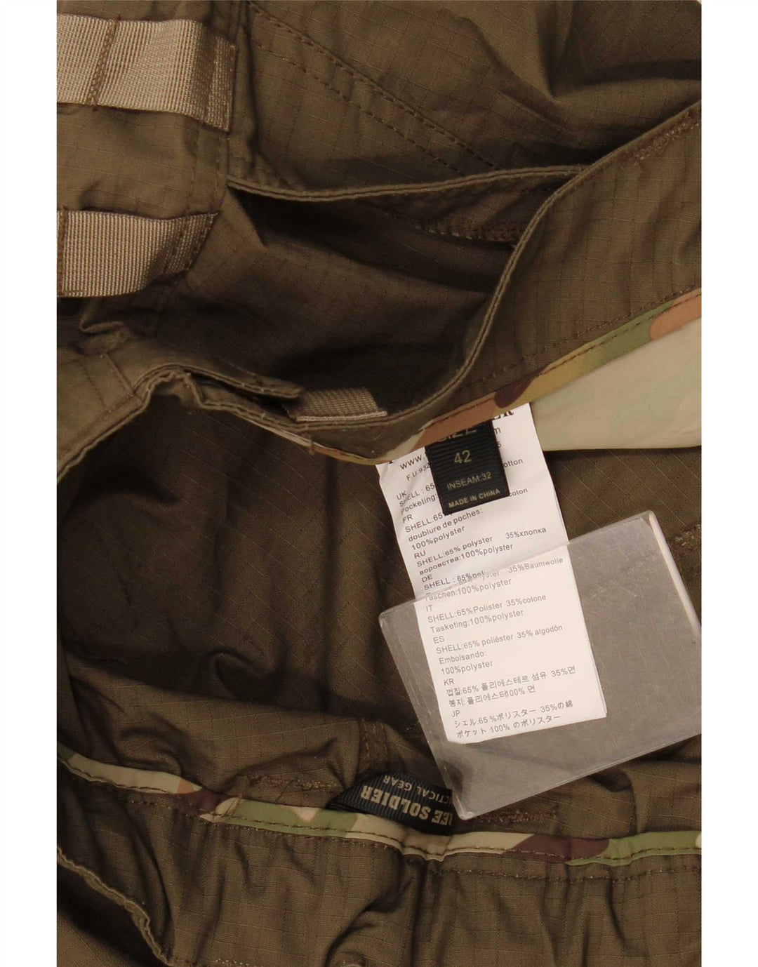 Pantaloni cargo subțiri pentru bărbați Free Soldier W42 L33 Kaki Poliester
