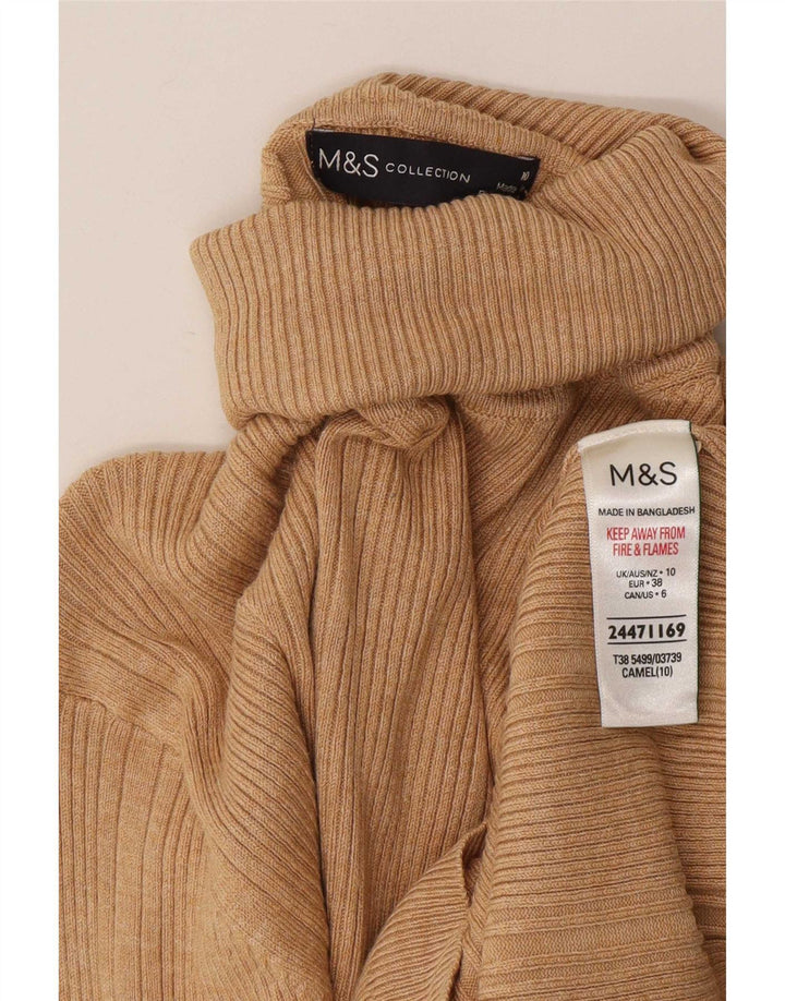Marks & Spencer Pulover cu gât rulat pentru femei UK 10 Small Beige Viscose