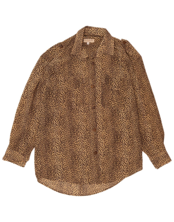 Cămașă militară pentru femei VINTAGE UK 14 Medium Brown Animal Print