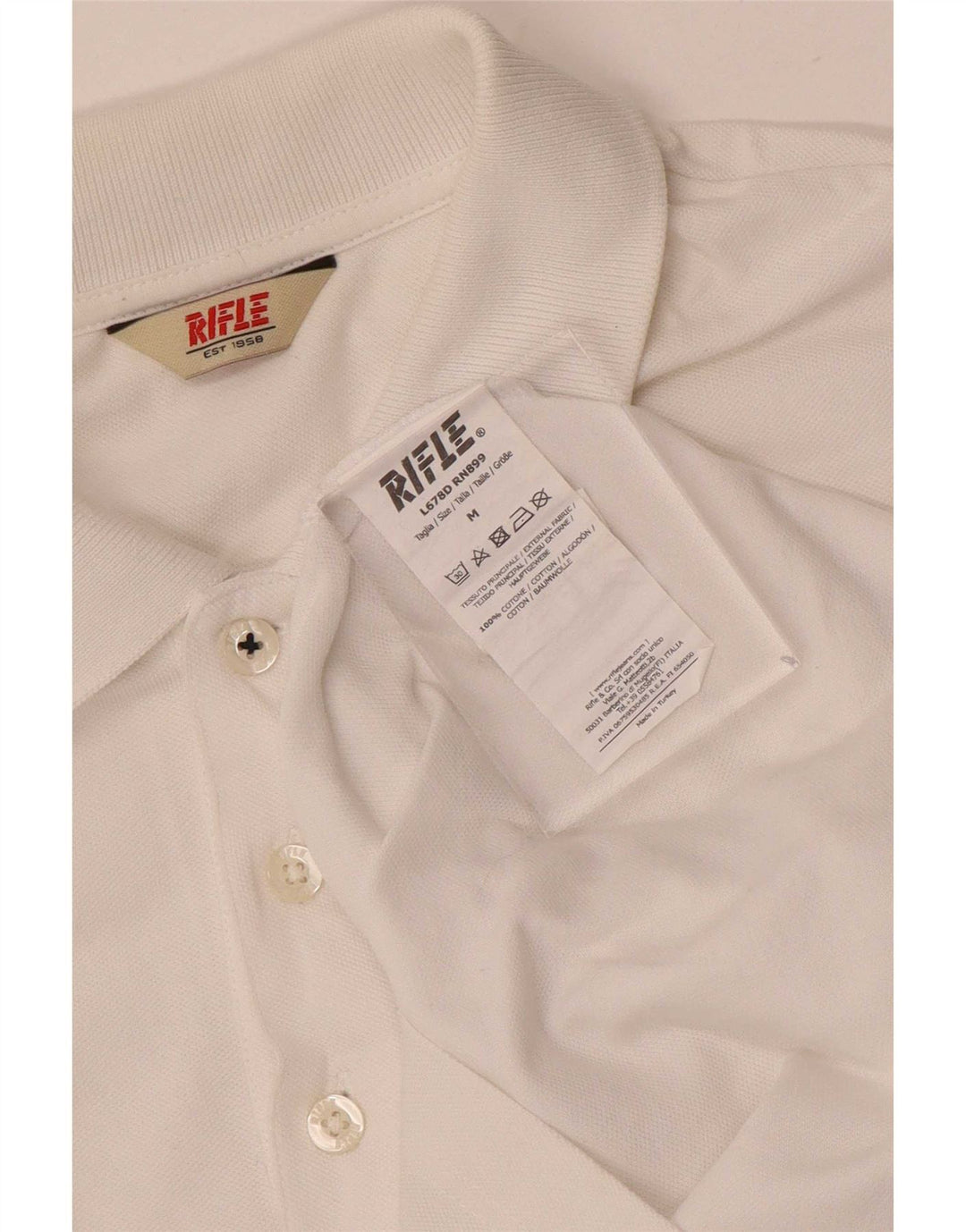 Tricou polo Rifle pentru bărbați, bumbac alb mediu