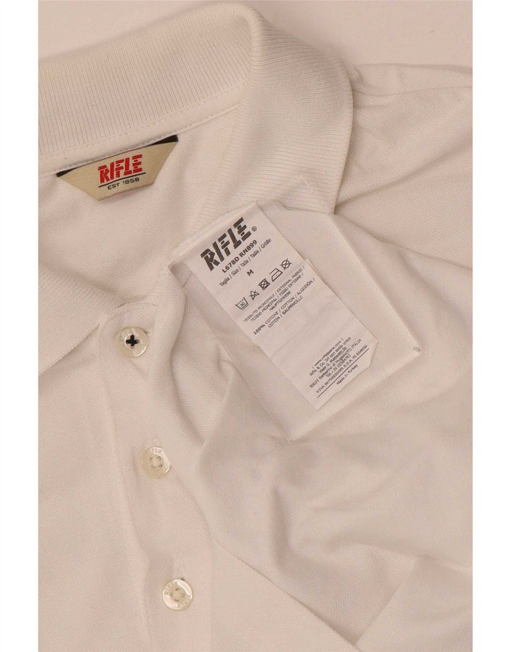 Tricou polo Rifle pentru bărbați, bumbac alb mediu