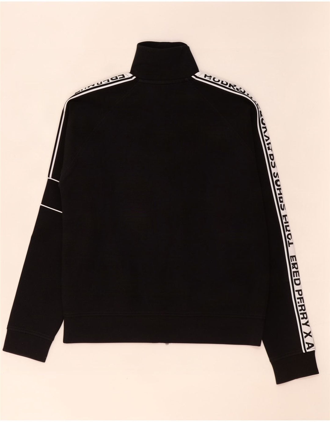 Trening cu grafică Fred Perry pentru bărbați. Jachetă de top, mică, neagră, color block, bumbac