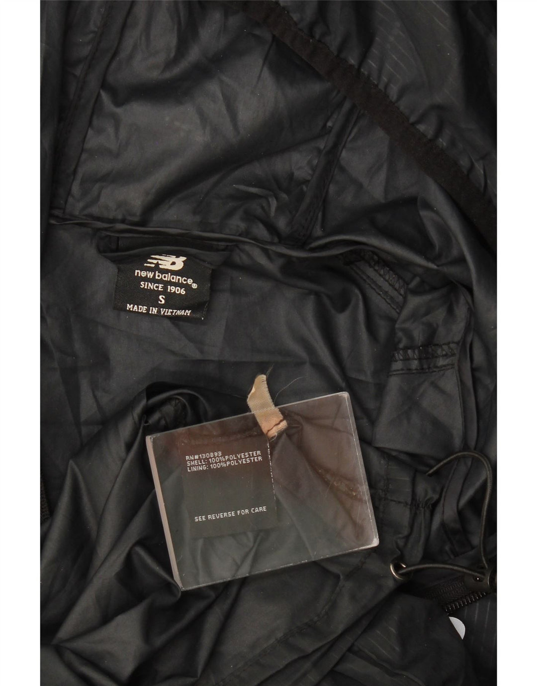 Jachetă de ploaie cu glugă cu glugă New Balance pentru bărbați UK 36 Poliester negru mic