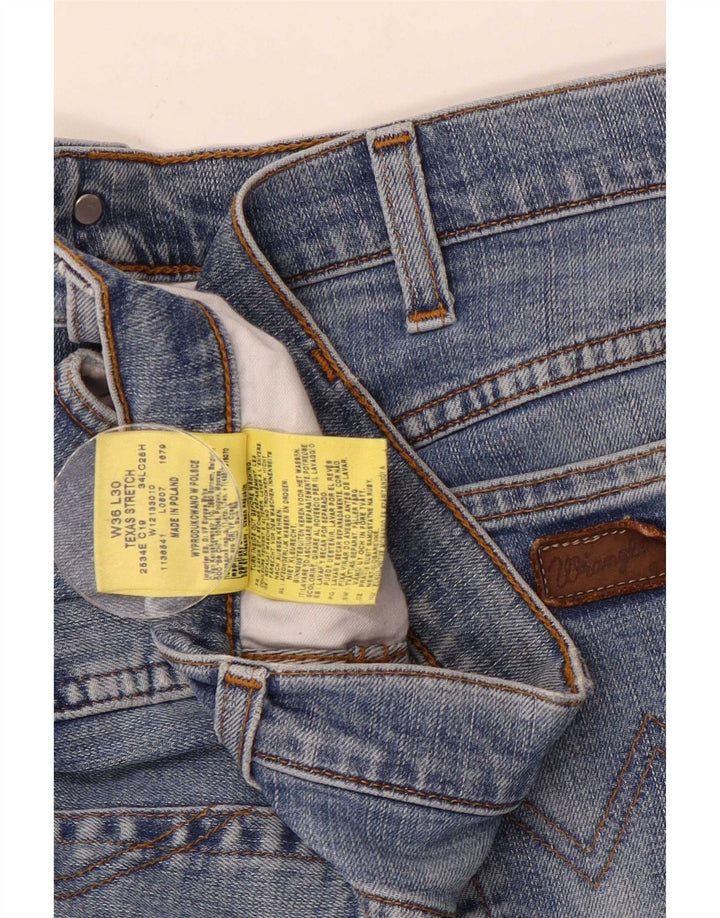 Blugi drepti Wrangler pentru bărbați Texas Stretch W36 L30 Bumbac albastru