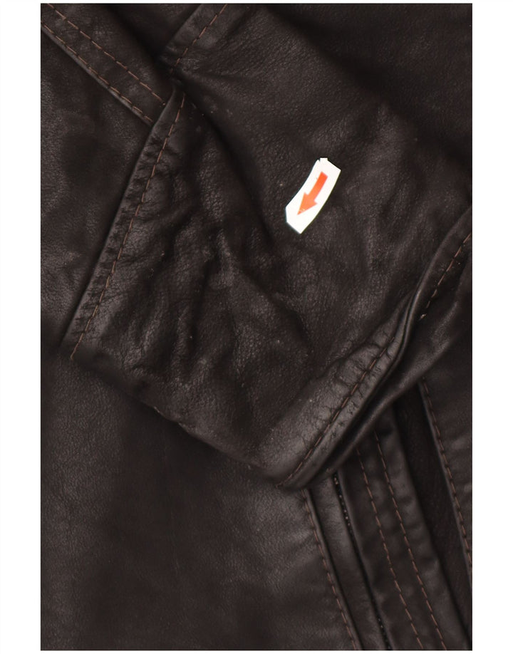 Geacă de piele vintage pentru bărbați IT 52 XL neagră