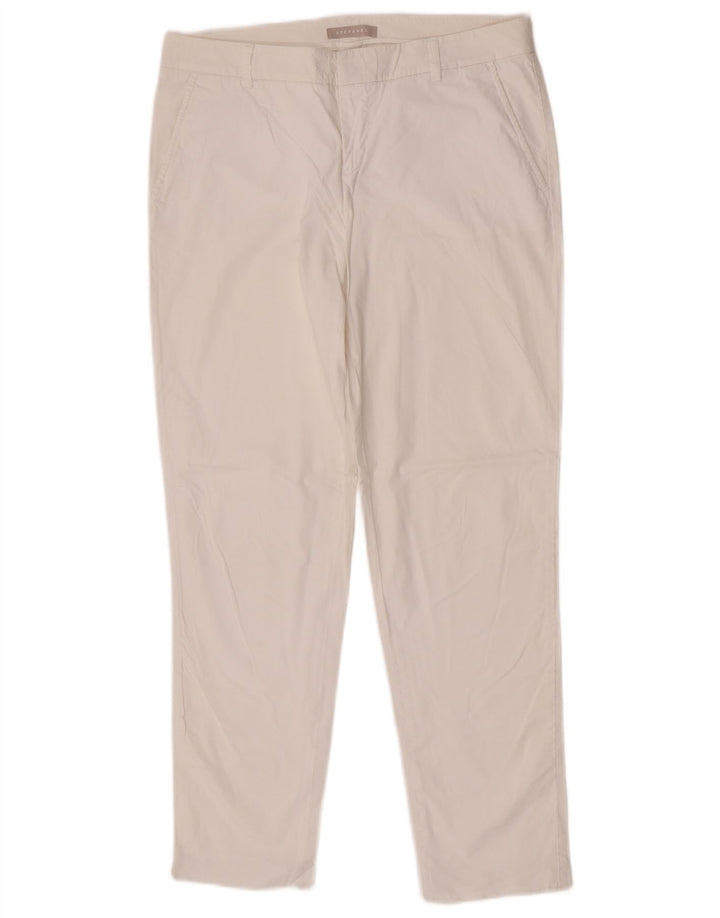 Stefanel Pantaloni Chino Slim Femei EU 40 Medium L42 L29 Alb
