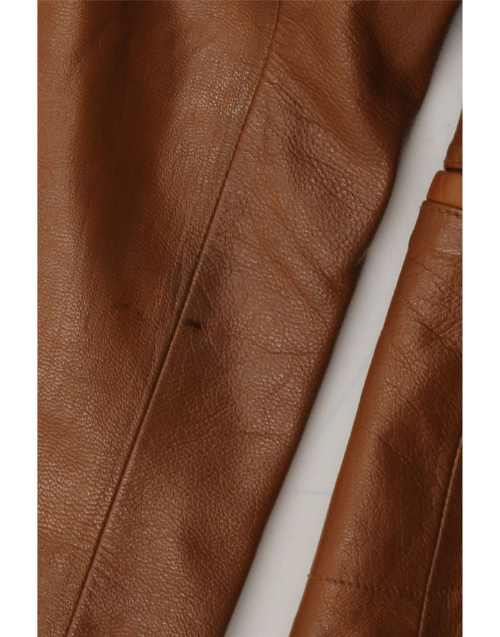 VINTAGE Womens Leather Jacket US 2 XS Brown Leather Vintage Vintage and Second-Hand Vintage from Messina Hembry 