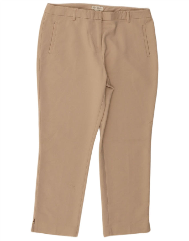 Pantaloni tăiați drept pentru femei Monsoon UK 14 Medium W32 L24 Bej Bumbac