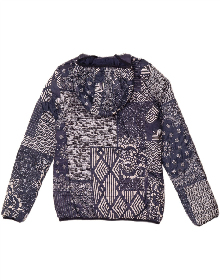 Jachetă căptușită cu glugă Champion, pentru femei, IT 46 mare, albastru marine, mozaic