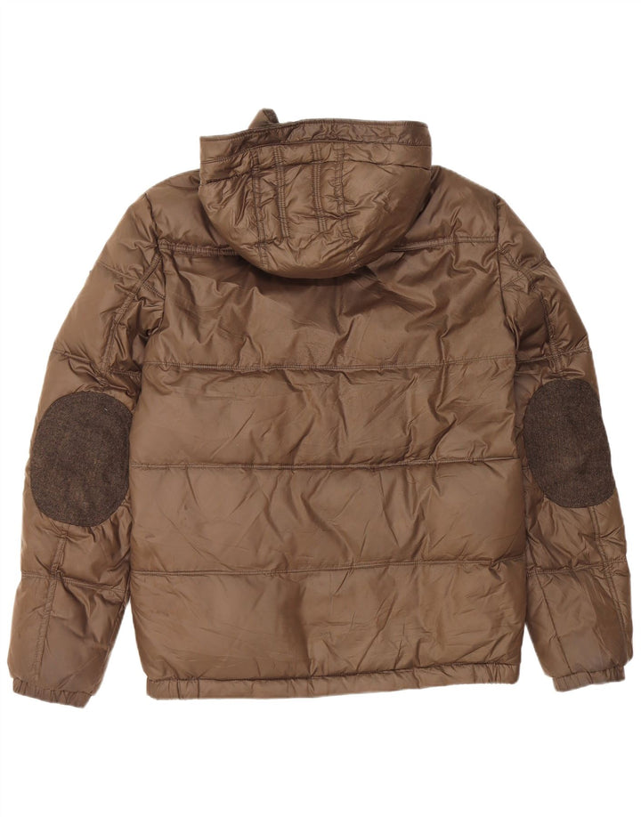 Jachetă căptușită cu glugă Guess pentru bărbați UK 34 XS poliester maro
