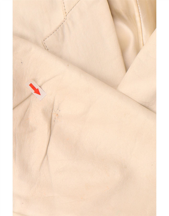 Set de fuste din piele vintage pentru femei din 2 piese UK 12 Medium W26 Off White