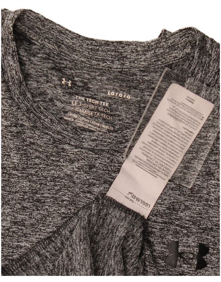 Tricou Under Armour pentru bărbați Top mare, gri poliester pătat