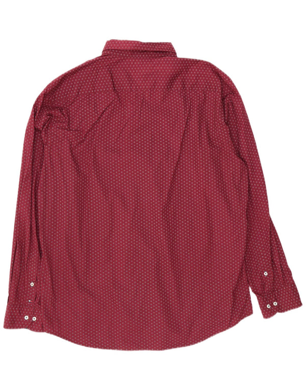 Cămașă pentru bărbați Tommy Hilfiger New York Fit 2XL, bumbac cu pete burgundy